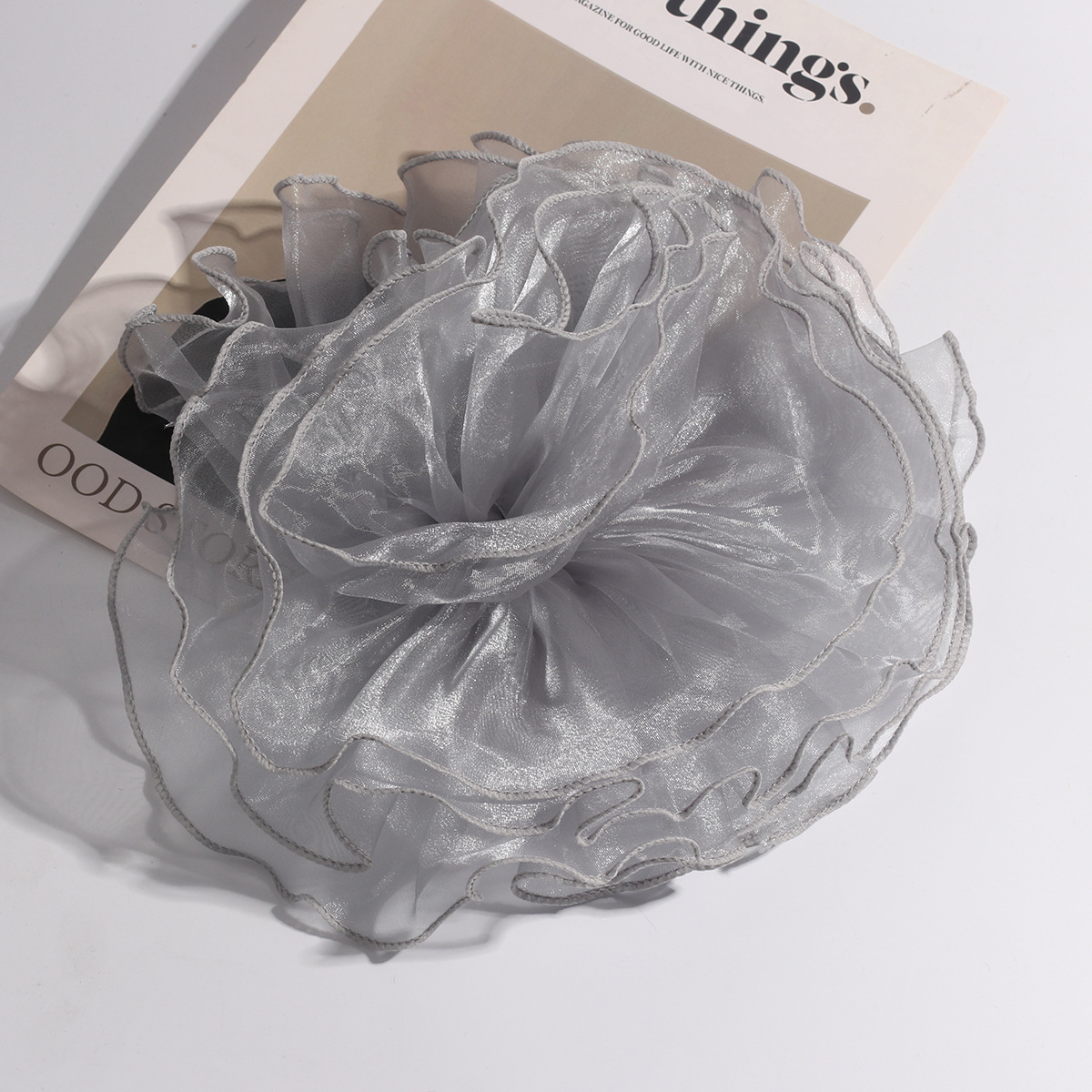Applique Patch Flower - Photography 3D Large Fabric Flower Brooch