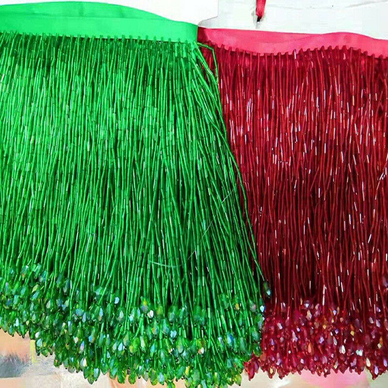 90x15cm Crystal Tassel Lace Be - огляд і ціна Beaded Trim Fringe
