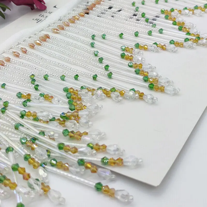 Glass Tube Fringe Tassel 16cm  - огляд і ціна Beaded Trim Fringe