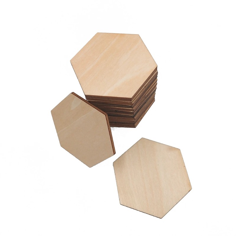 10-120mm Wooden Hexagon Blank  - огляд і ціна Christmas Craft Embellishment