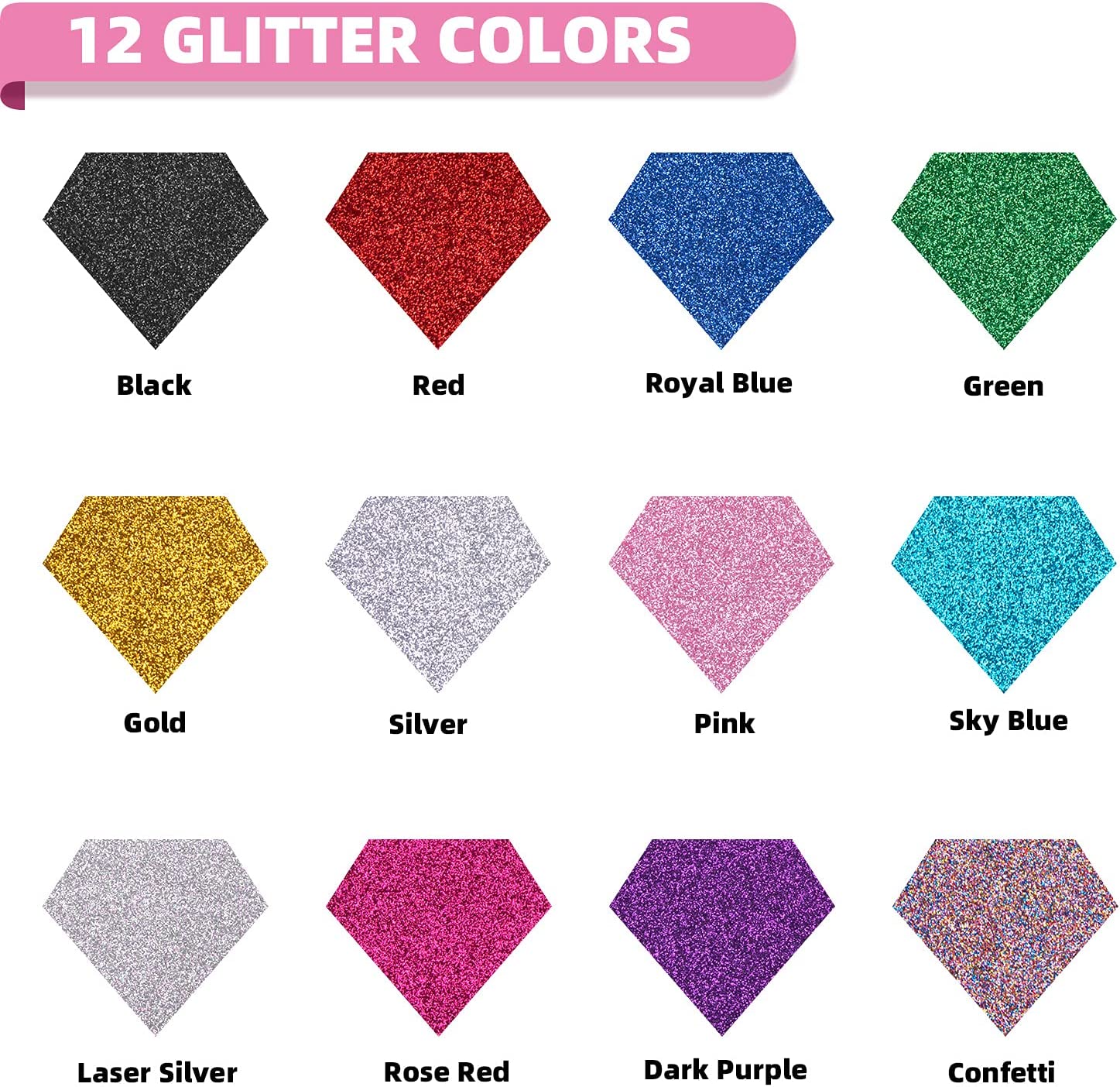 HTVRONT 12 Pack Glitter HTV He - огляд і ціна Glitter Vinyl Roll