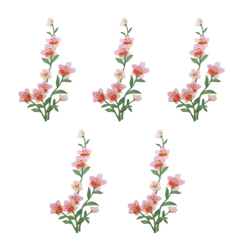 R9UF 5Pcs Embroidery Applique  - огляд і ціна Applique Patch Flower
