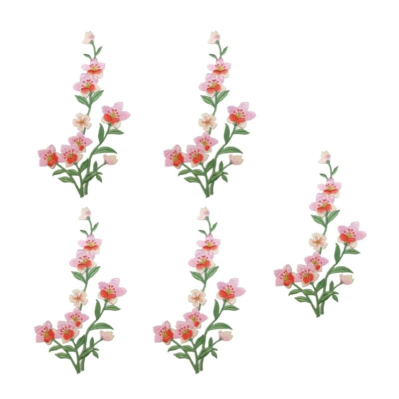 R9UF 5Pcs Embroidery Applique  - огляд і ціна Applique Patch Flower