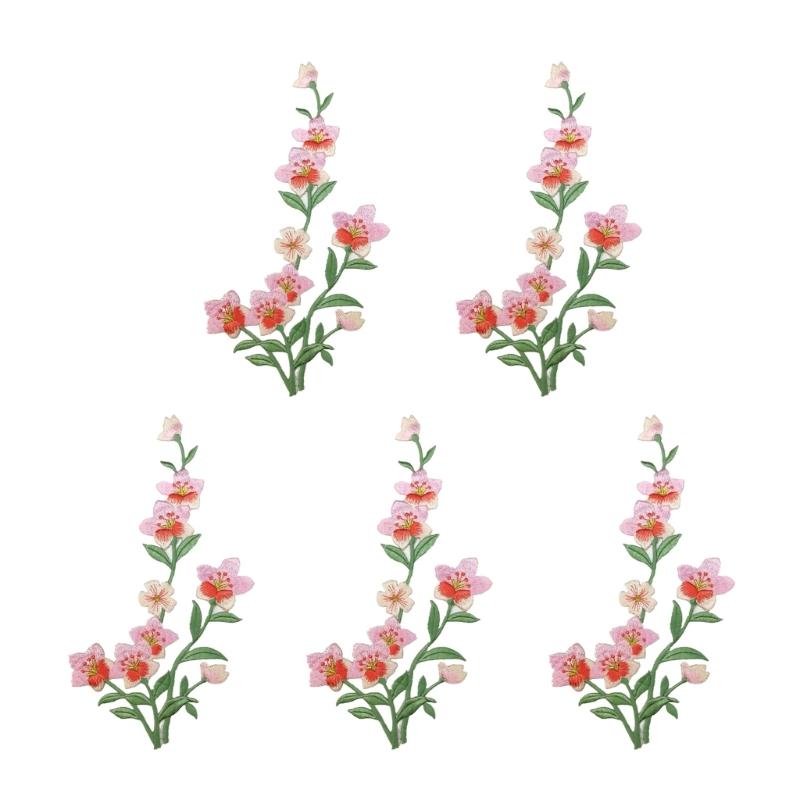 R9UF 5Pcs Embroidery Applique  - огляд і ціна Applique Patch Flower